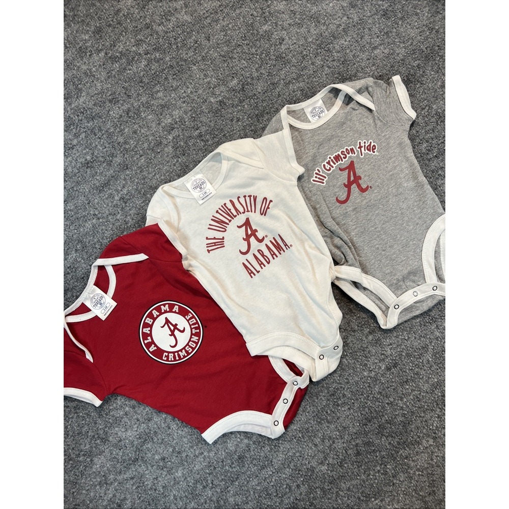 NWOT Alabama Crimson Tide Baby Body Suit 3-Pack Set (Size 3-6 Months)